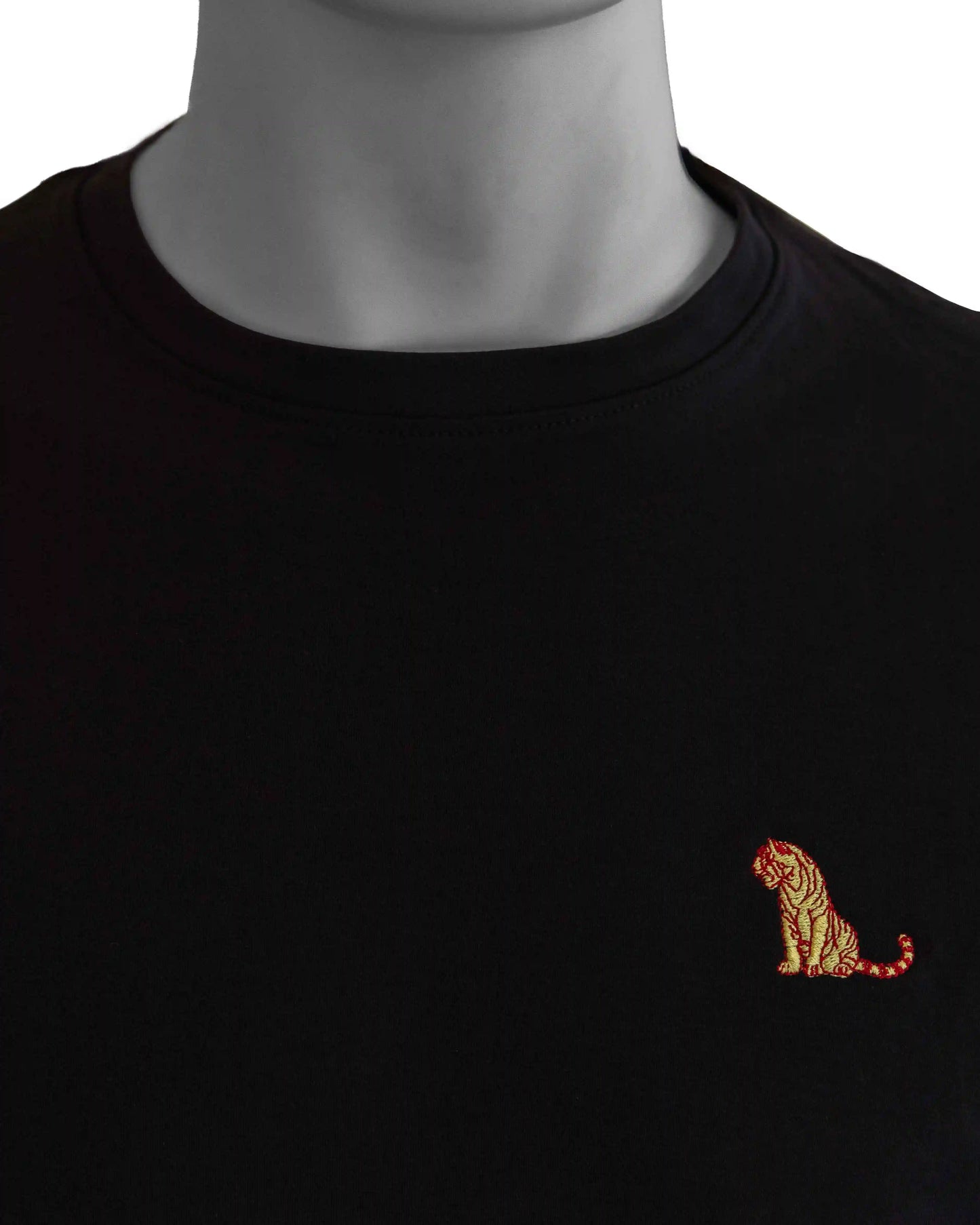 BLACK COTTON JERSEY CREW T-SHIRT