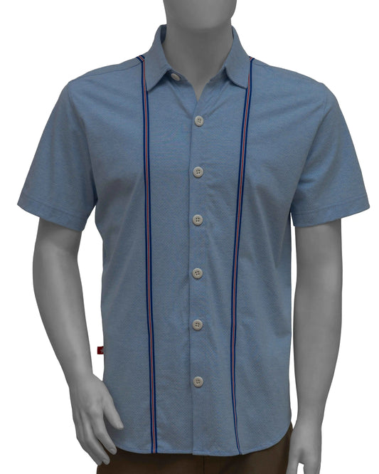 NAD's blue cotton jersey shirt with blue tapes for men.