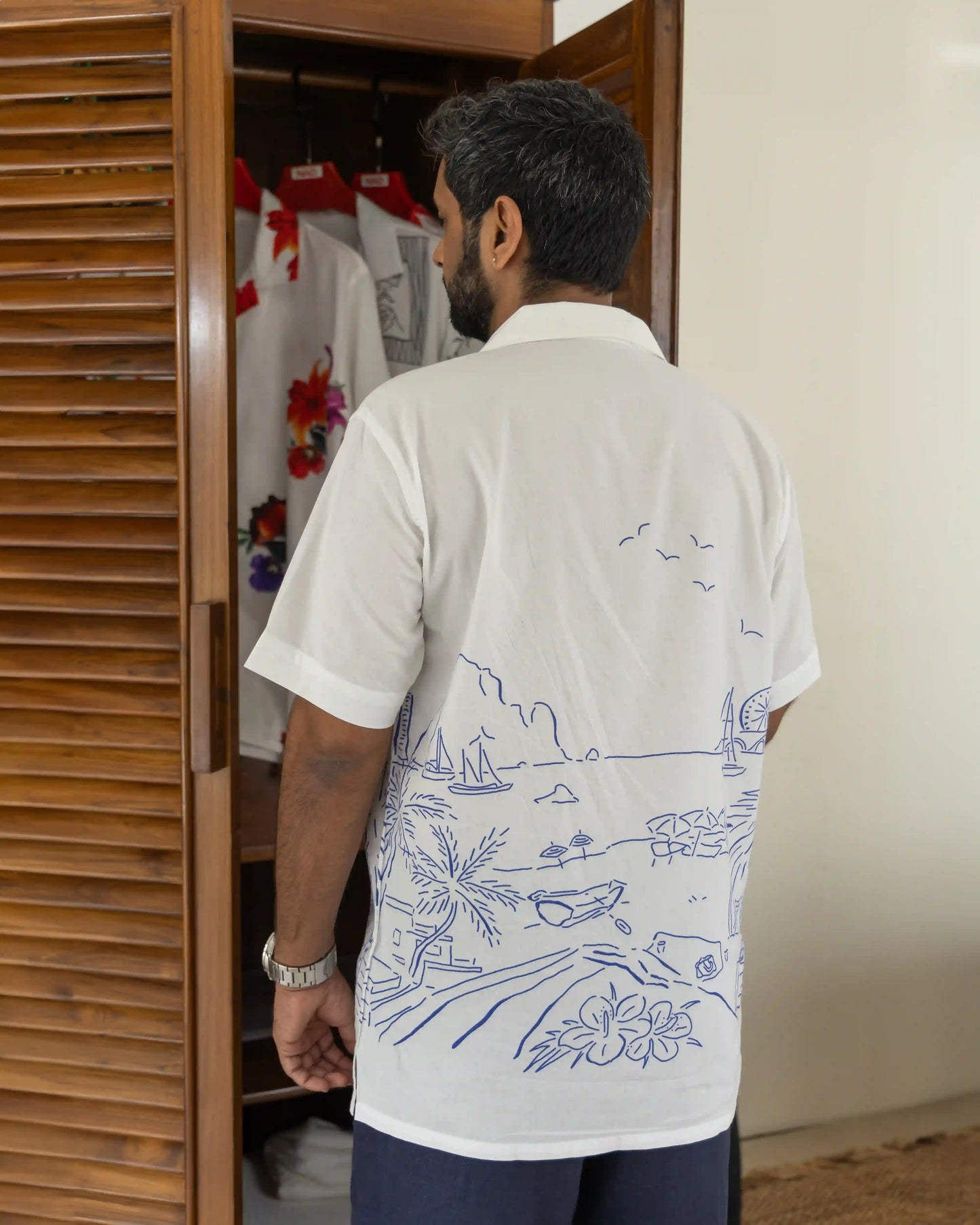BLUE LINE ART SHIRT