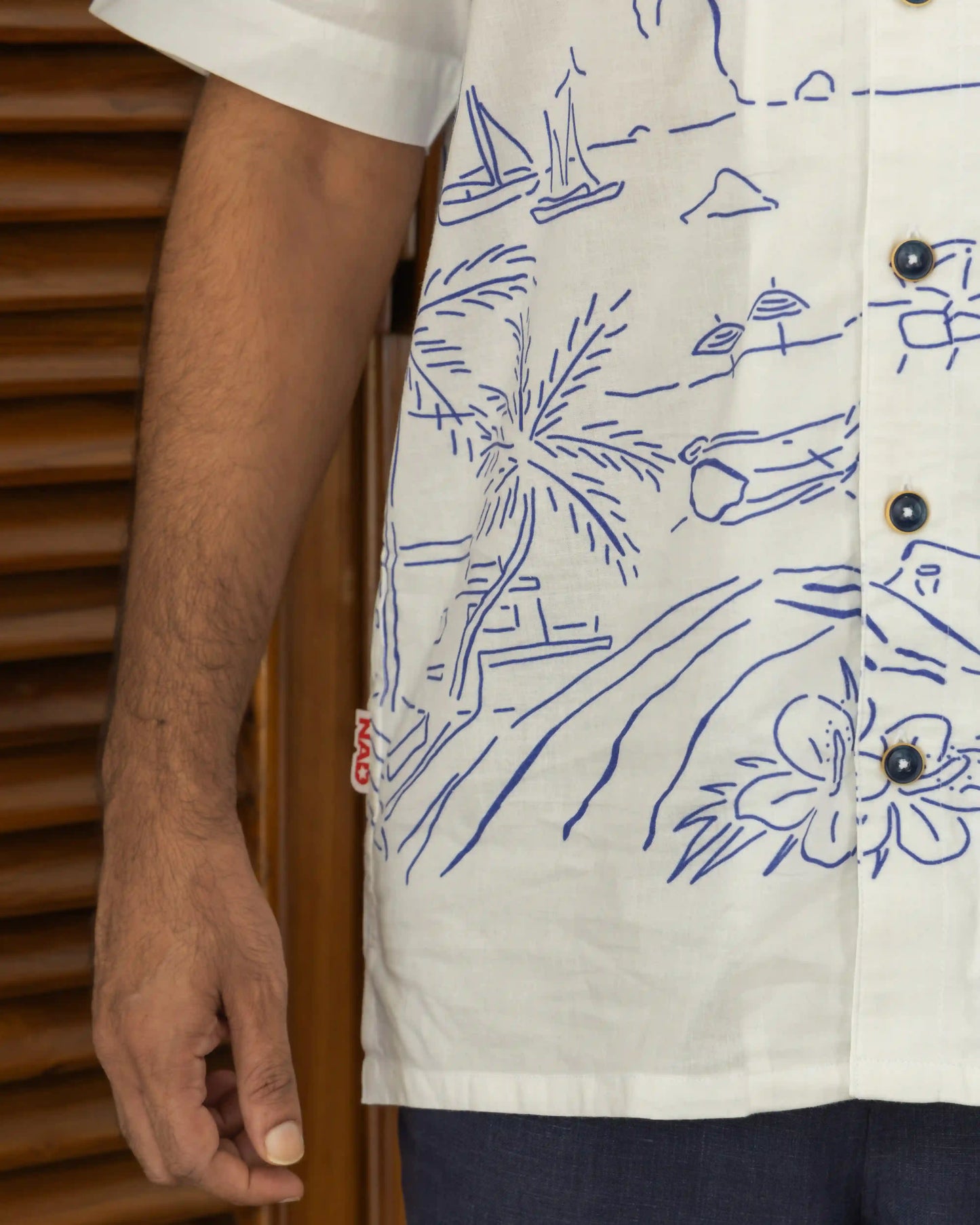 BLUE LINE ART SHIRT