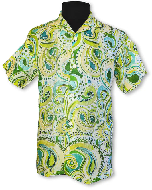 GREEN PAISLEY PRINT SHIRT