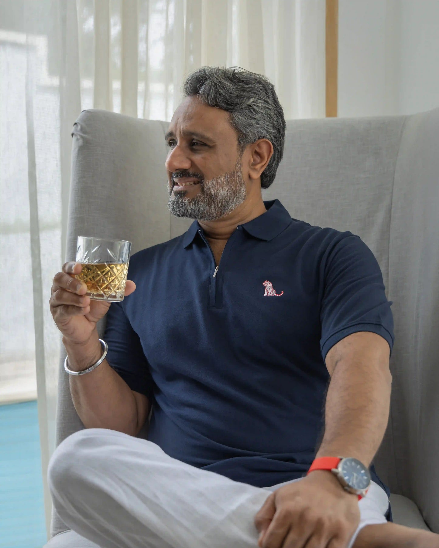 NAVY BLUE COTTON POLO T-SHIRT
