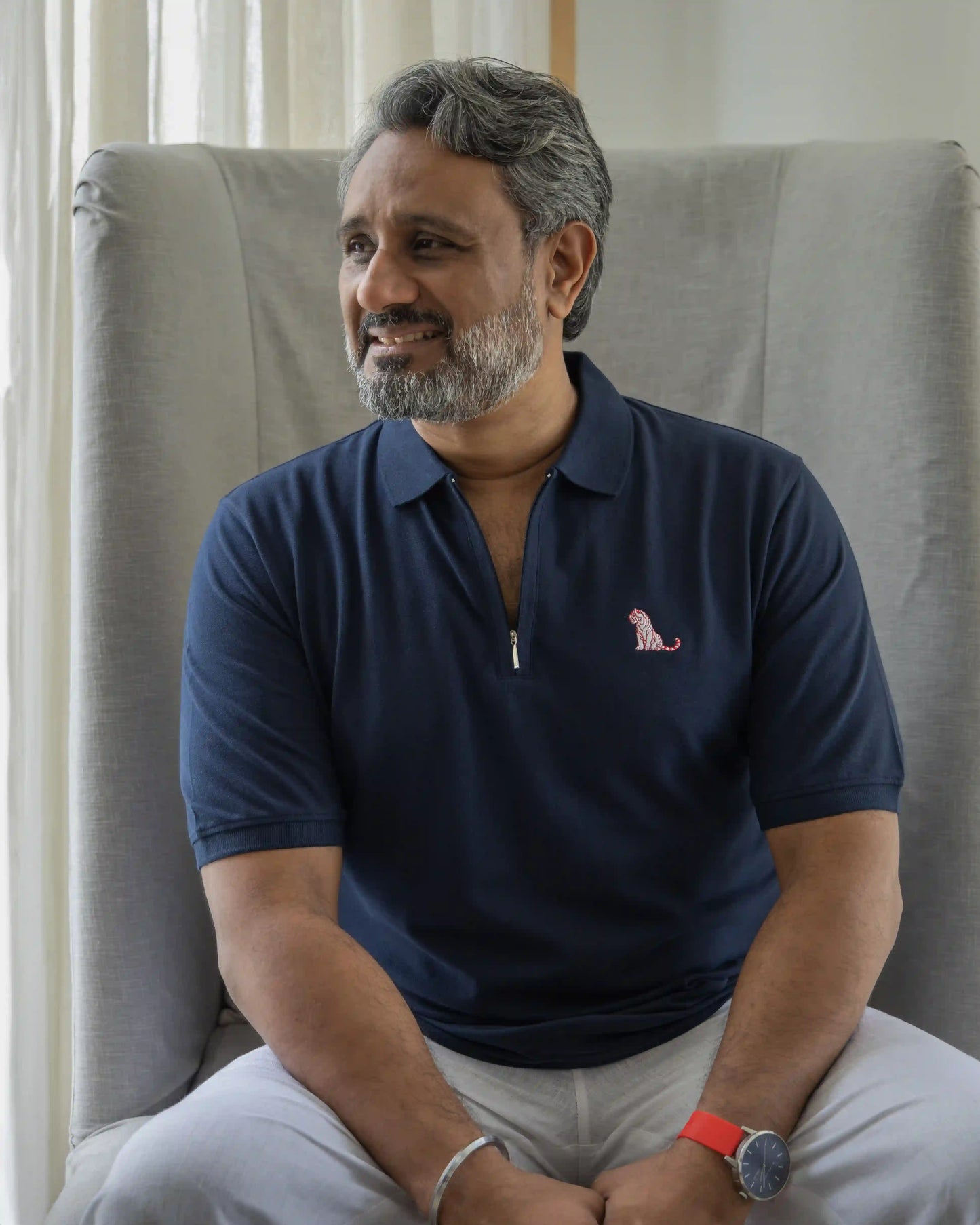 NAVY BLUE COTTON POLO T-SHIRT