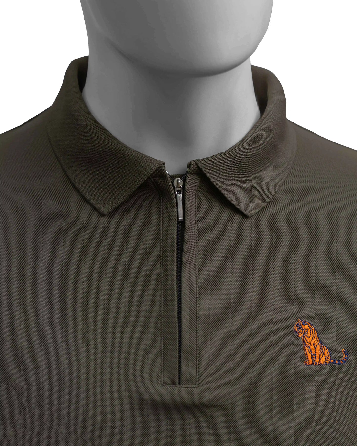 OLIVE POLYESTER POLO T-SHIRT
