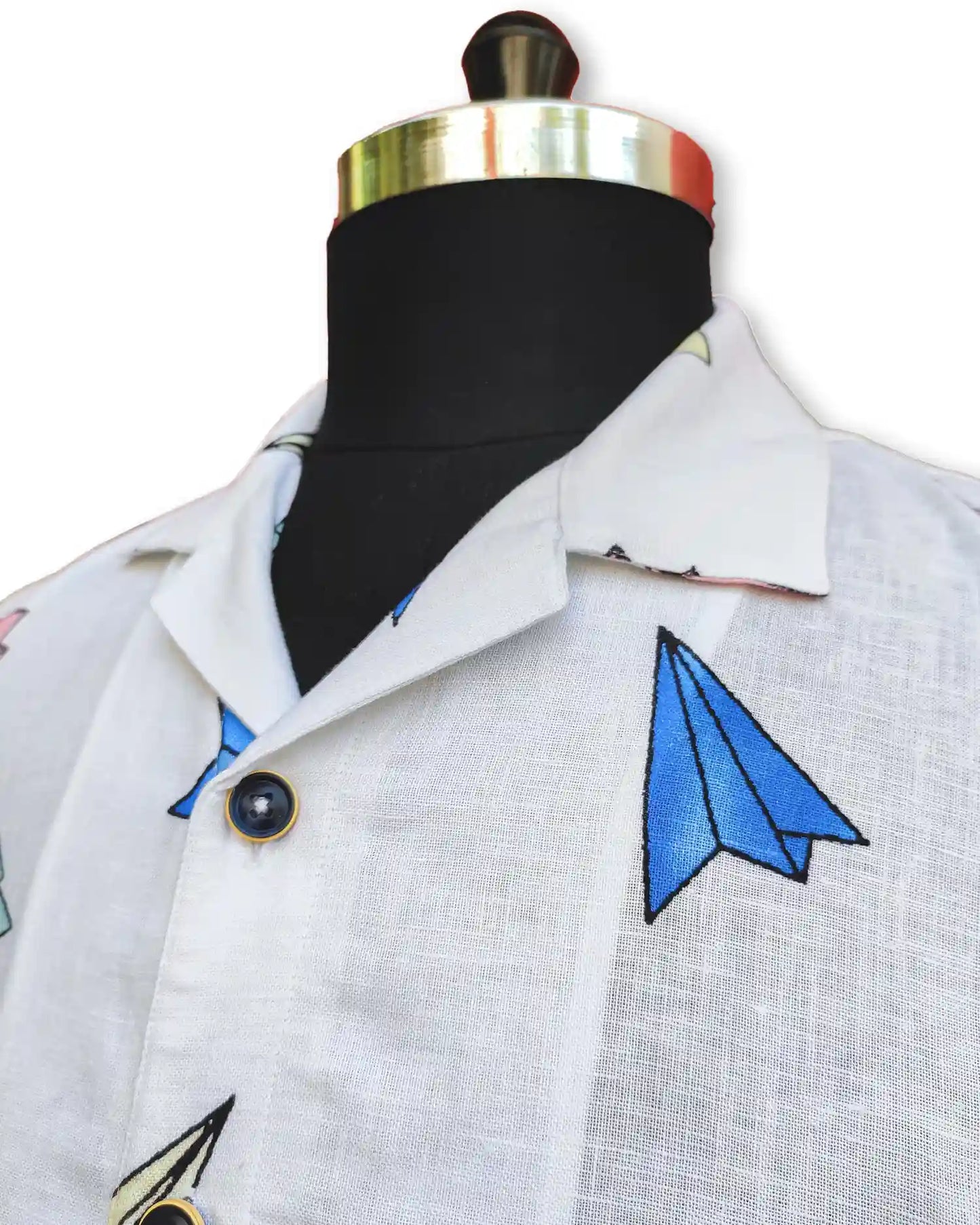 PAPER PLANE PRINT LINEN SHIRT