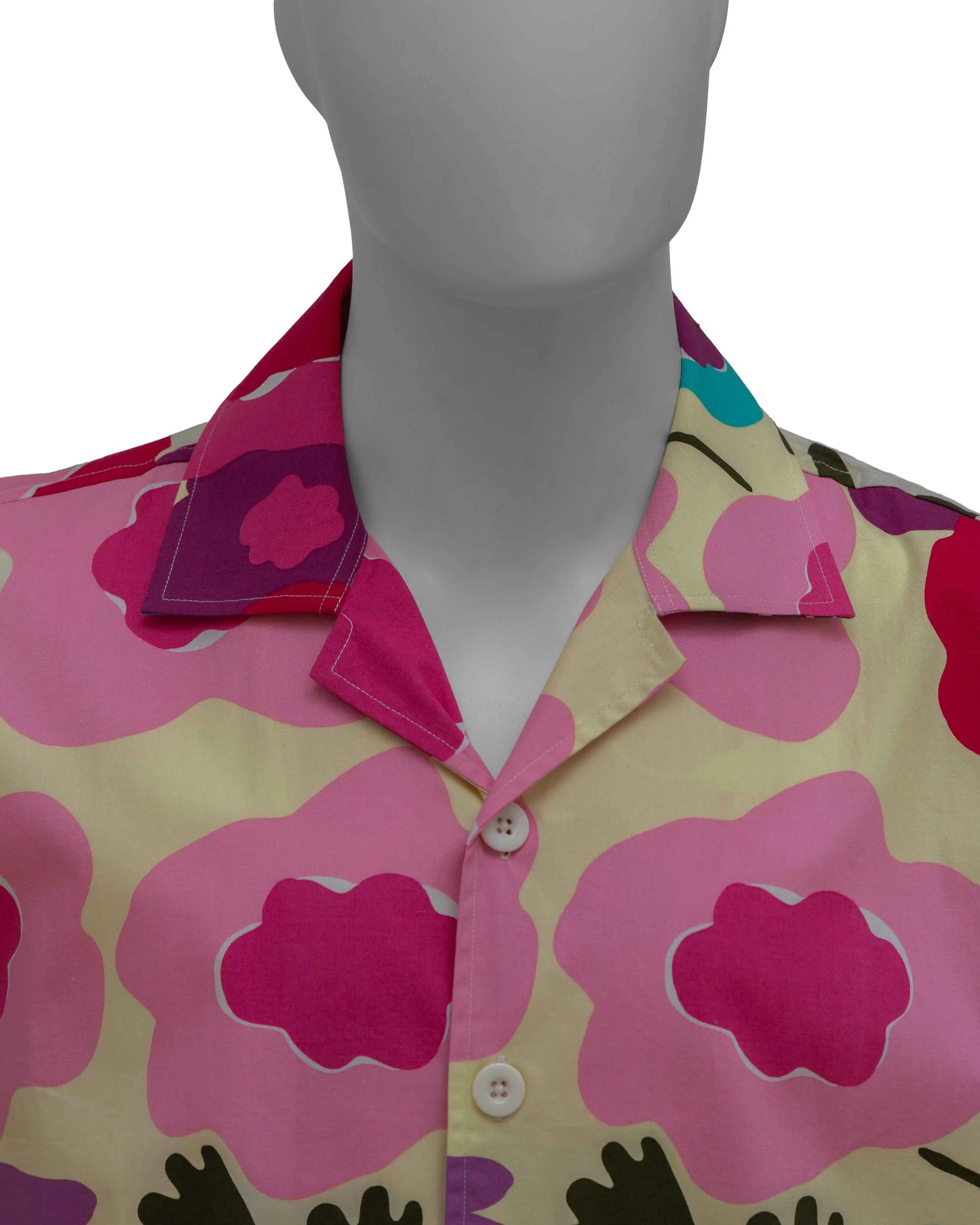 PINK & RED FLORAL POPLIN PRINTED SHIRT