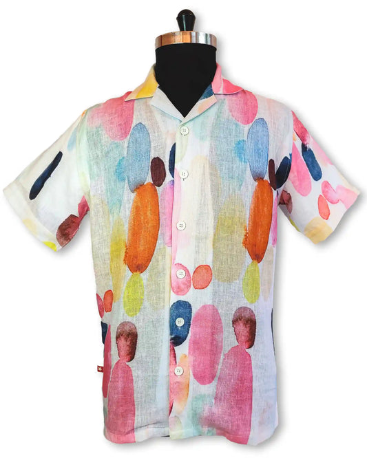 RED & GREEN WATERCOLOR DESIGN HALF SLEEVE