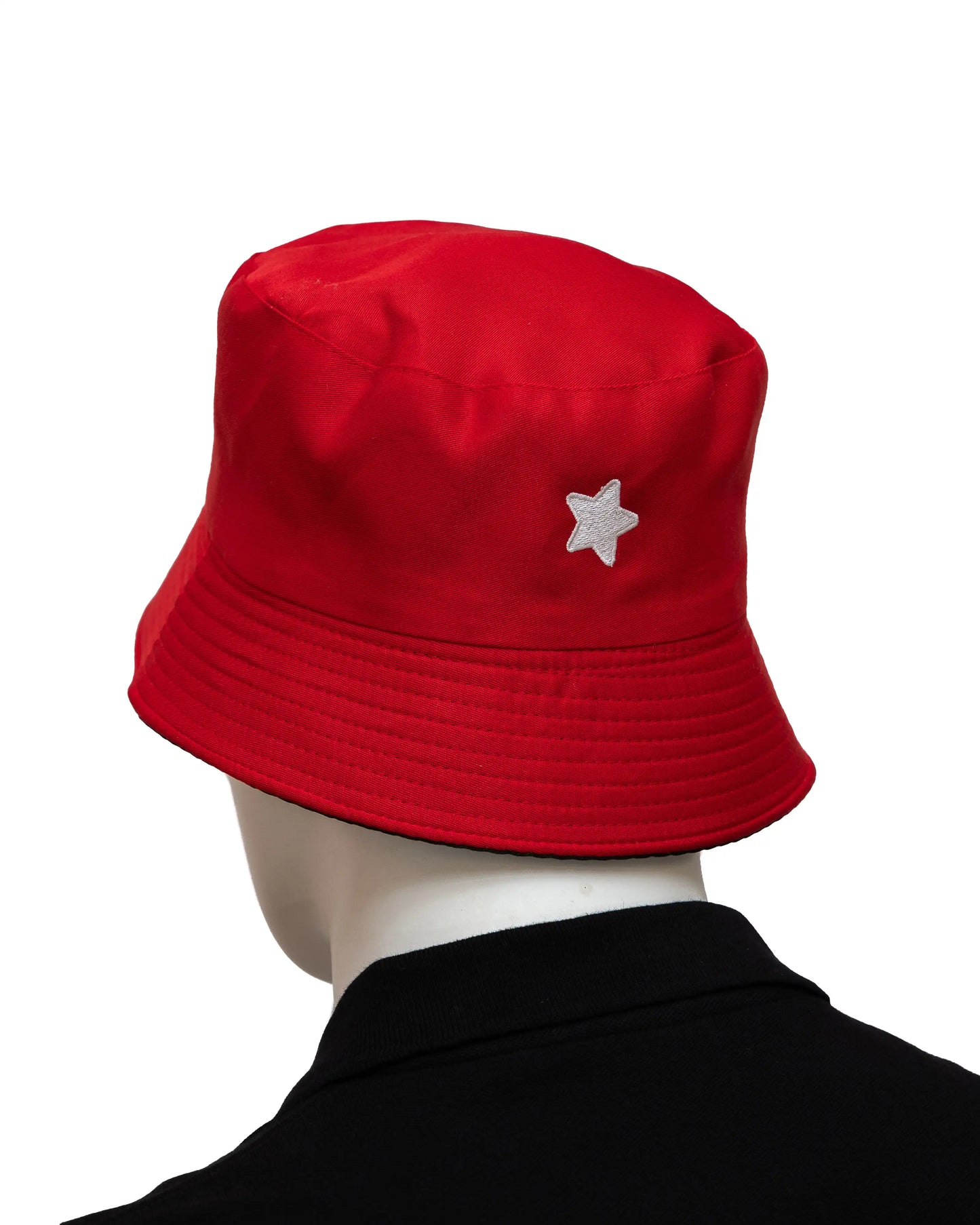 NAD's red bucket hat for men.