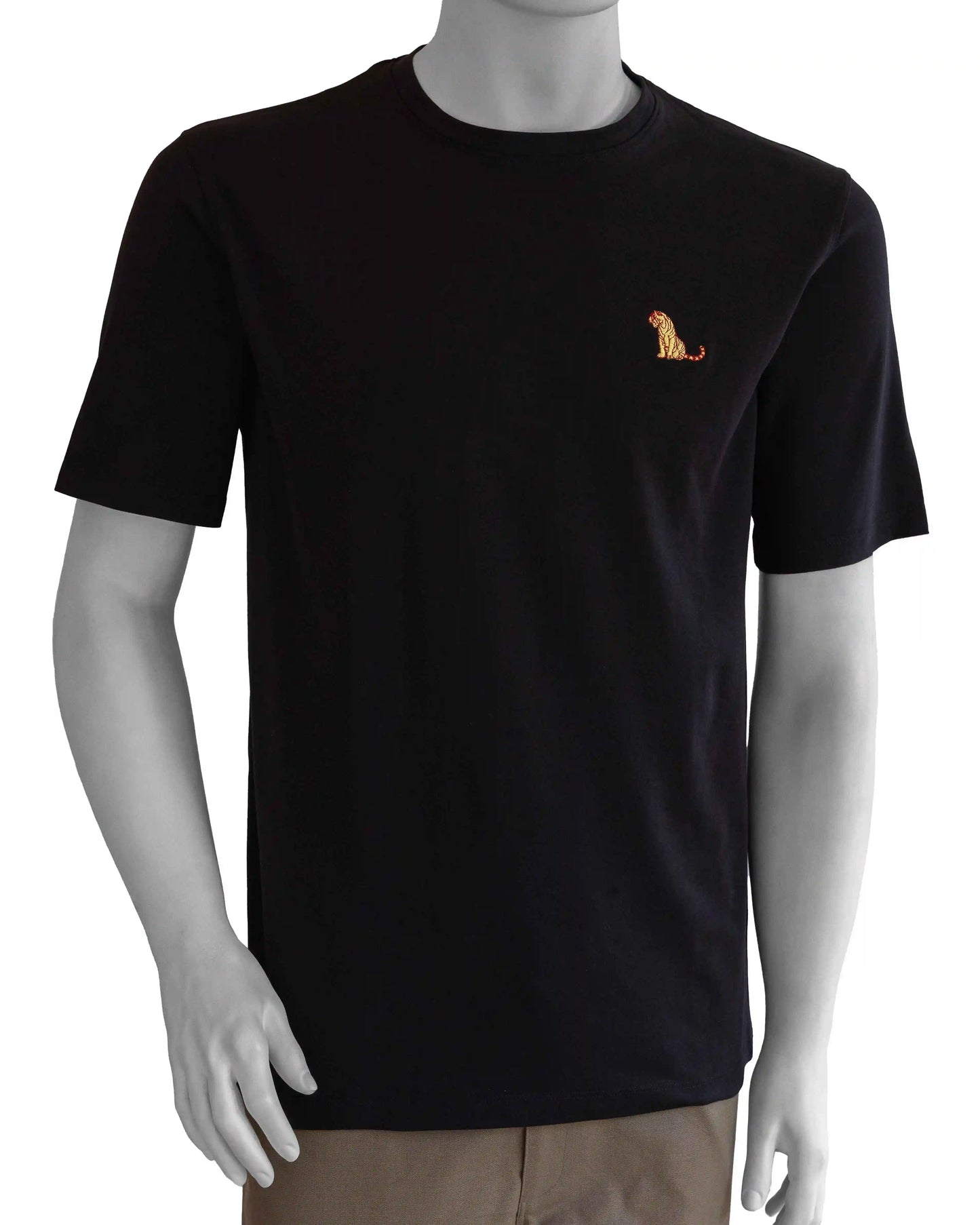 BLACK COTTON JERSEY CREW T-SHIRT