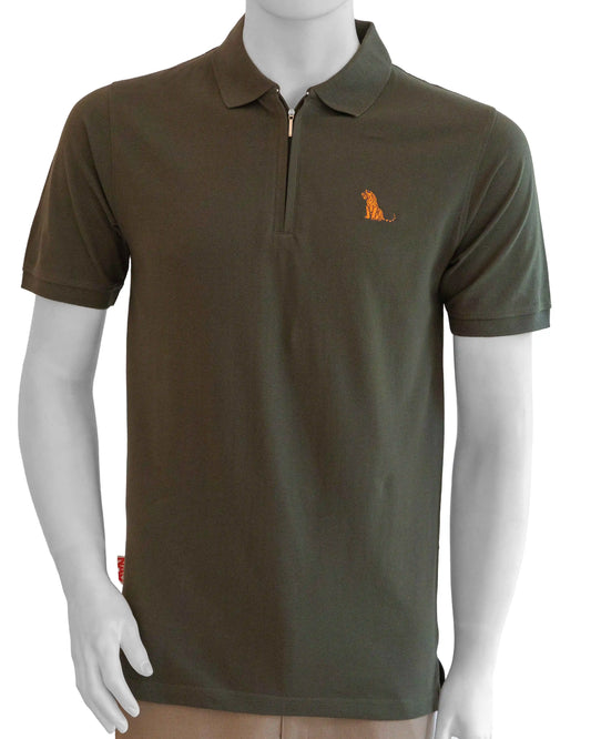 NAD's olive green cotton polo t-shirt for men. 