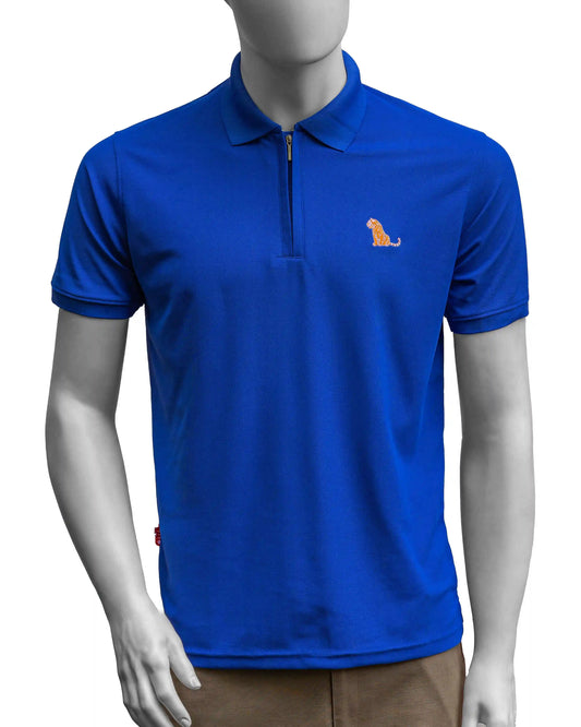 ROYAL BLUE POLYESTER POLO T-SHIRT