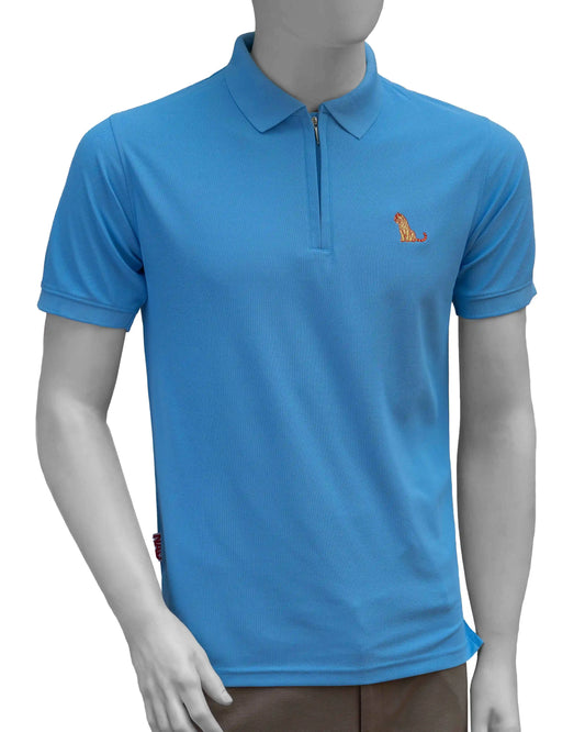 SKY BLUE POLYESTER POLO T-SHIRT