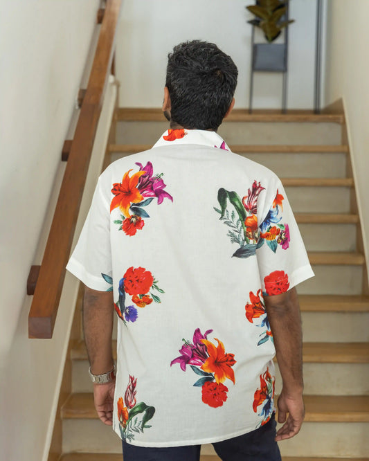 TROPICAL FLORAL PRINT SHIRT